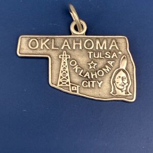 .925 Oklahoma State Sterling Silver Jewelry Charm #tulsa #oil wells #travel